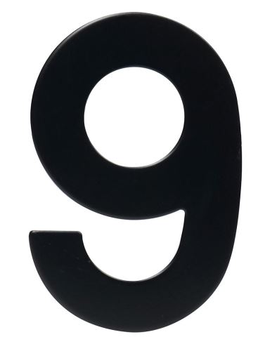Hišna številka št. 9 95mm iz nerjavečega jekla črne barve