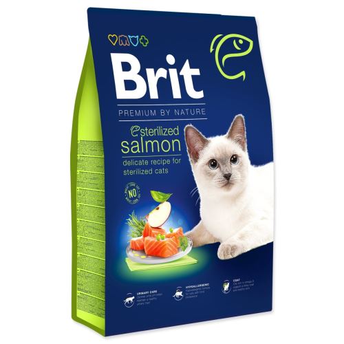 BRIT Premium by Nature Cat Sterilizirani losos 8 kg