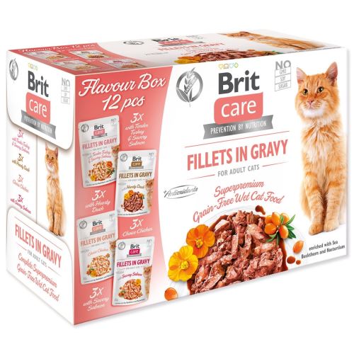 BRIT Care Cat Flavour box fileti v omaki 4 x 3 kosi 1020 g