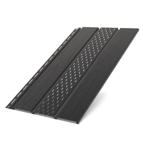 BRYZA strešna plošča, perforirana plastika, dolžina 3M, širina 305 mm, črna RAL 9005