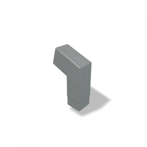 PREFA aluminijasto kvadratno koleno 72° kratko 80 x 80 mm, svetlo sivo P10 RAL 7005