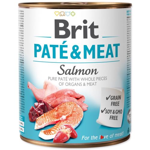 Losos v pločevinki BRIT Paté & Meat 800 g