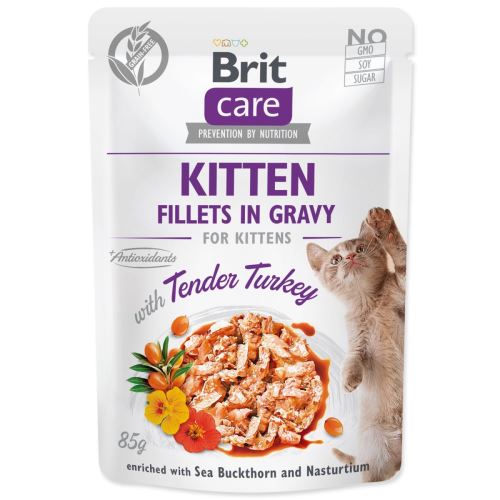 BRIT Care Cat Kitten Fileti v omaki s krhko puranjo 85 g