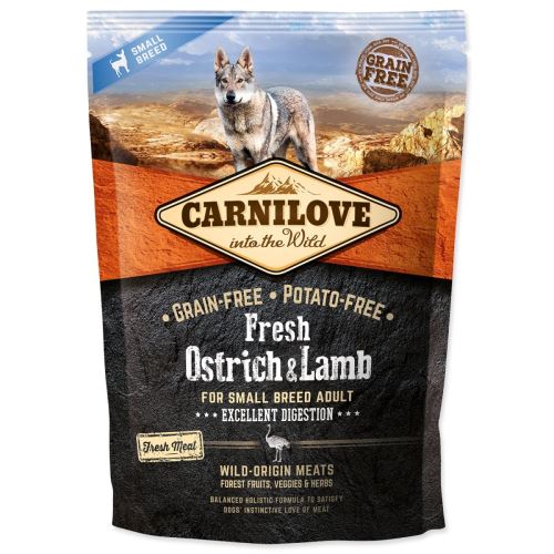 CARNILOVE Fresh Ostrich & Lamb Excellent Digestion za pse malih pasem 1,5 kg