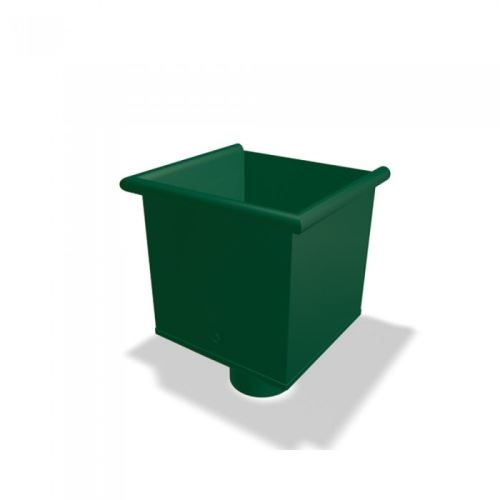 PREFA Aluminijasta posoda za zbiranje odpadkov Ø 100 mm, mahovnato zelena RAL 6005