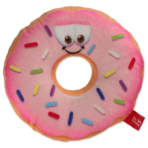Igrača DOG FANTASY donut z obrazom roza 12 cm 1 kos