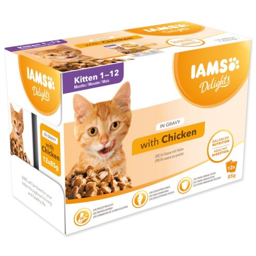 IAMS Delights kitten piščanec v omaki multipack (12x85gr) 1020 g