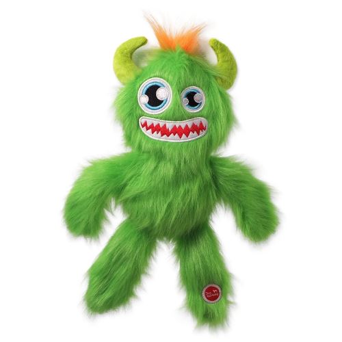 Igrača DOG FANTASY Pošasti kosmato strašilo žvižga zeleno 35 cm