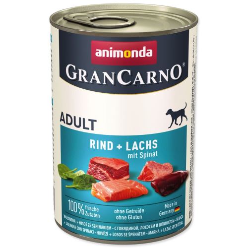 Konzerva Gran Carno govedina + losos + špinača 400 g