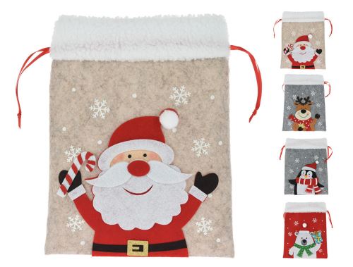 Božična vrečka, božič 26cm filc mešanica dekorjev