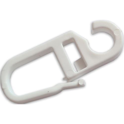 Kljuka za zavese za obročke, bela (10 kosov)