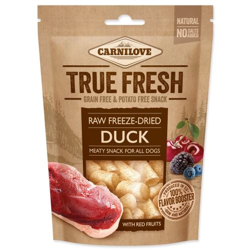 CARNILOVE True Fresh Freeze-Dried prigrizek DUCK s 5 rdečimi sadeži 40 g