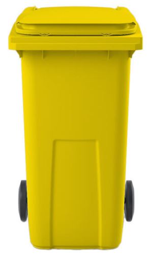 Plastični zabojnik 240l rumene barve