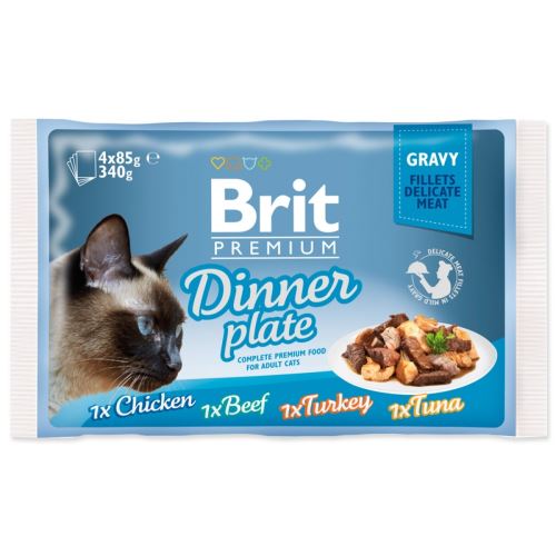 BRIT Premium Cat Delicate Fillets in Gravy Dinner Plate 340 g