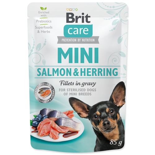 BRIT Care Mini sterilizirani fileti lososa in sleda v omaki 85 g