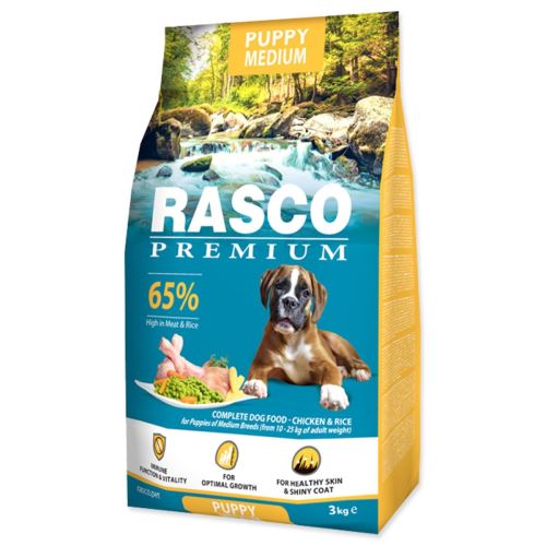 Rasco Premium Puppy Medium piščanec z rižem 3kg