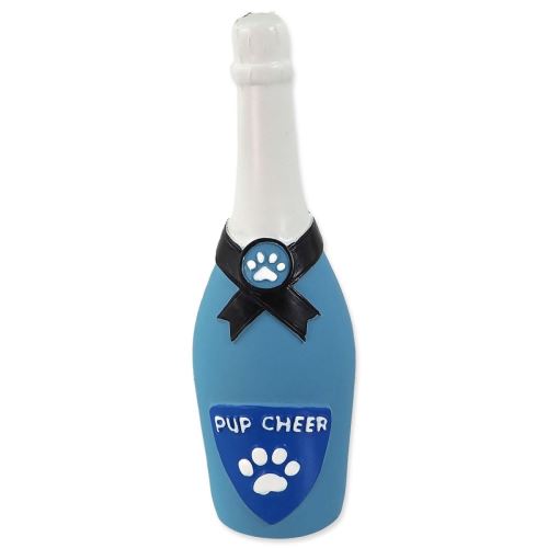 Igrača DOG FANTASY Steklenica šampanjca iz lateksa z zvokom modra 16,5 cm