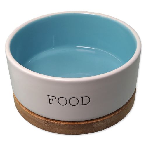 DOG FANTASY keramična posoda belo-modra FOOD s podstavkom 13 x 5,5 cm 400 ml