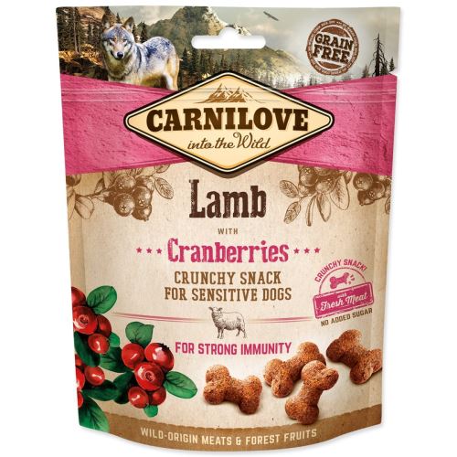 CARNILOVE Dog Crunchy Snack Lamb with Cranberries s svežim mesom 200 g