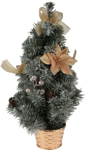 Božično drevo v loncu 40 cm okrašeno mešanica barv