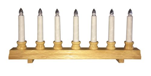 Lesen božični svečnik, naraven, 7 sveč, raven