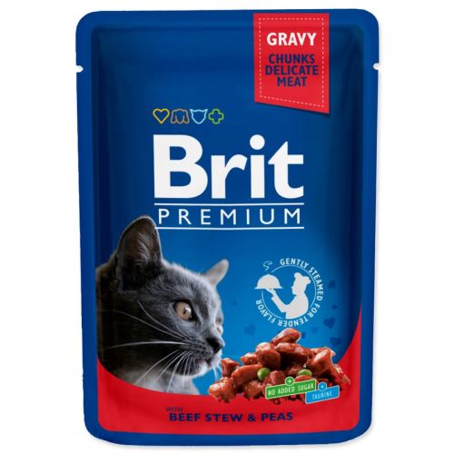 BRIT Premium Cat goveja obara in grah 100 g