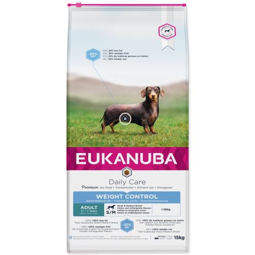 EUKANUBA Daily Care za odrasle male in srednje pasme za uravnavanje telesne teže 15 kg