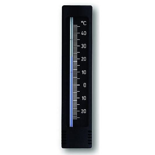 Notranji/notranji termometer 15 cm, plastičen, črn