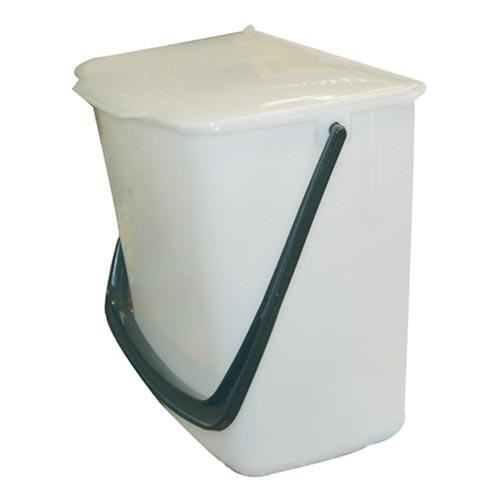 Plastični koš za odpadke za kuhinjske omarice, 8 l, bel