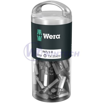 Bit T25 - 25 mm, WERA - 100 kosov / blister / pakiranje 1 kos